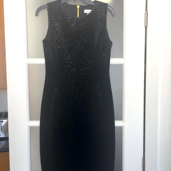 Calvin Klein Velvet Sheath Dress - Picture 2 of 4